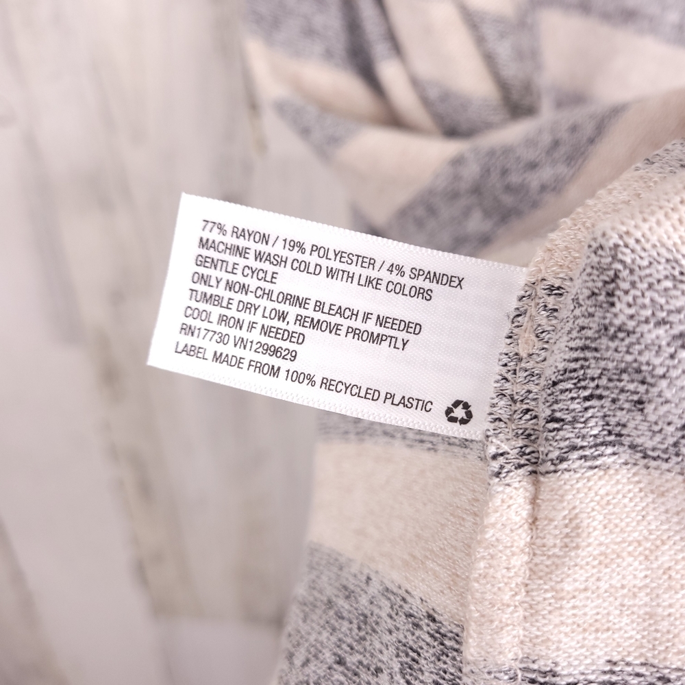 Knox Rose Gray Stripe Open Cardigan Wrap Size XL - Picture 7 of 9
